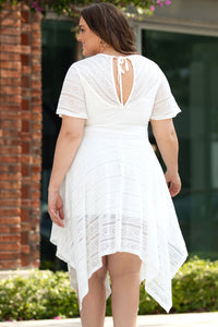 My Forever Lace Trim Dress-White