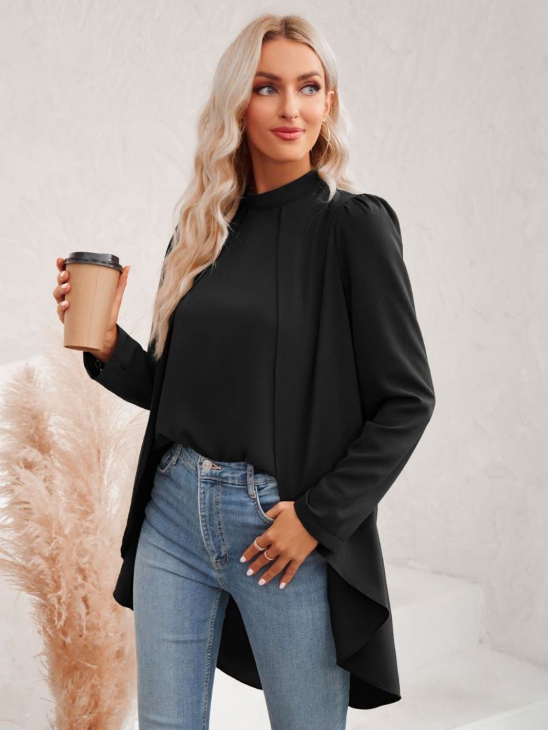 Mock Me  High-Low Blouse